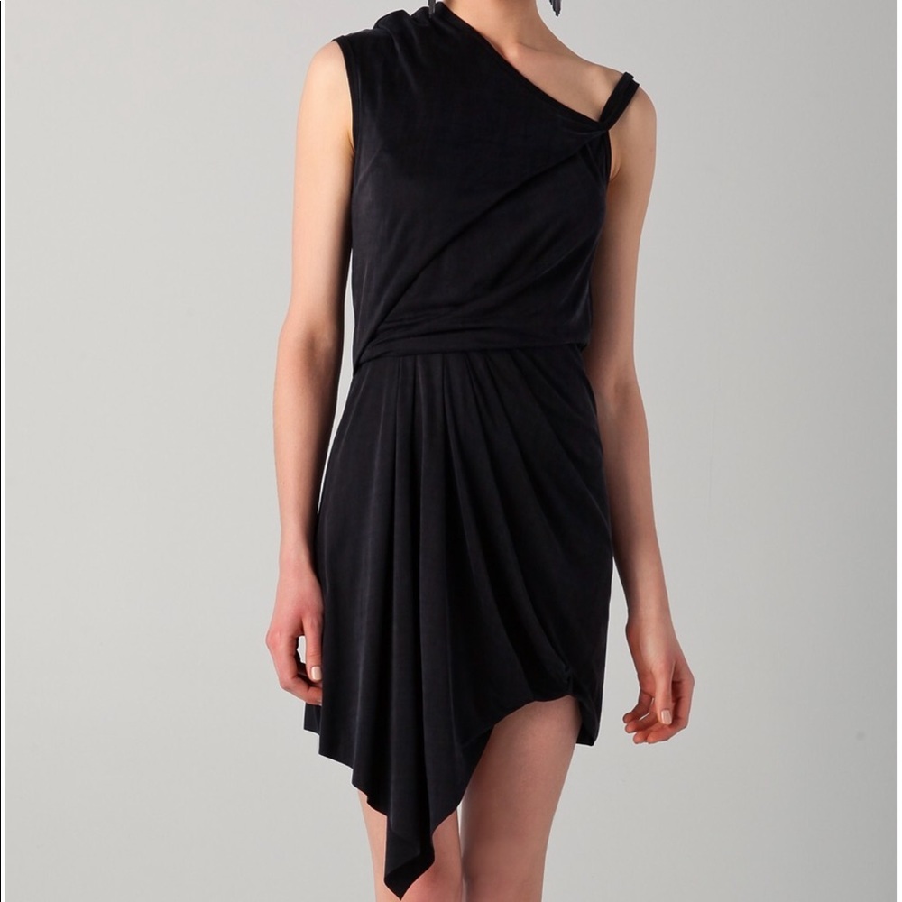 Helmut Lang Draped Asymmetrical Dress